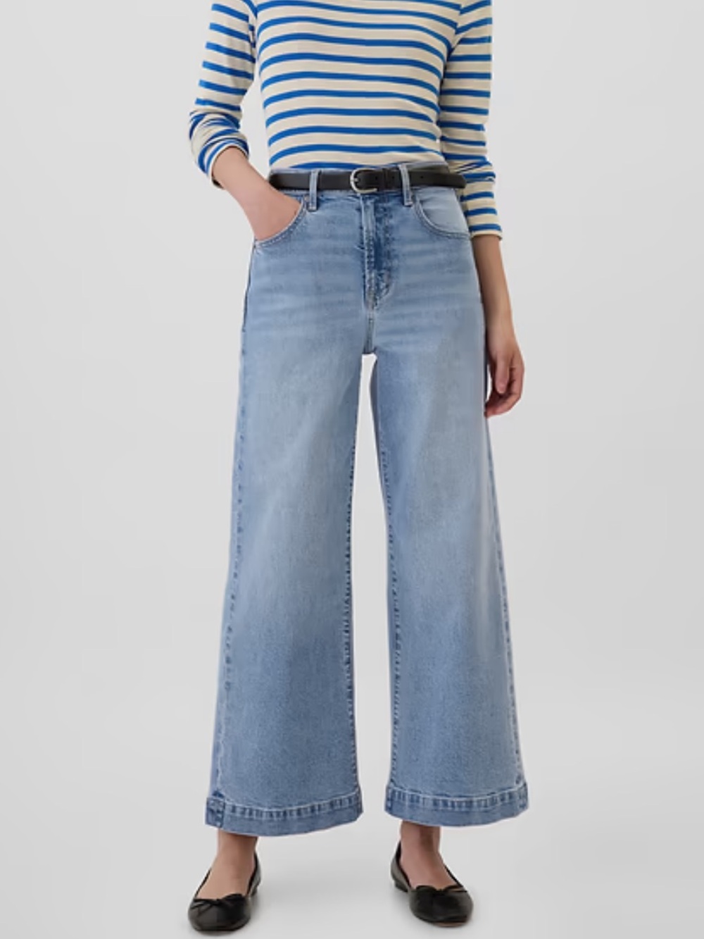 NWT Gap High Rise Wide-Leg Crop Jeans Light Wash